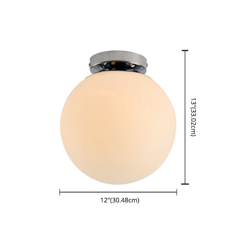 Spherical Aisle Flush Mount Ceiling Light Fixture Glass Modern Flush Mount Lighting Fixture in White Clearhalo 'Ceiling Lights' 'Close To Ceiling Lights' 'Lighting' 2604874