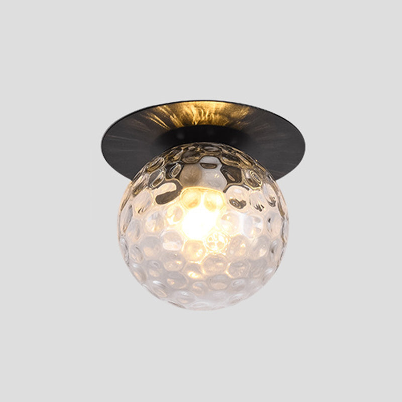 Globe Ceiling Mounted Fixture Minimalist Style Glass Ceiling Mount Light Fixture Black Clearhalo 'Ceiling Lights' 'Close To Ceiling Lights' 'Lighting' 2604877