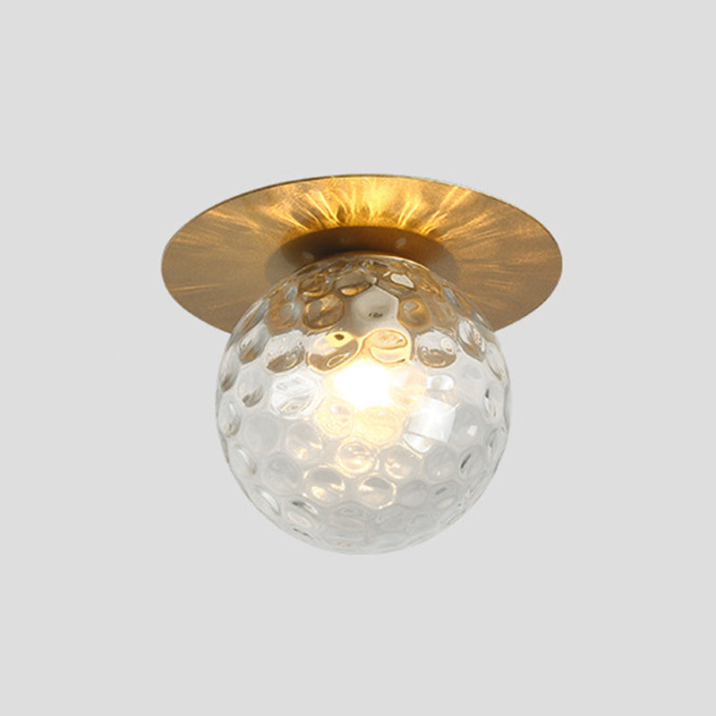 Globe Ceiling Mounted Fixture Minimalist Style Glass Ceiling Mount Light Fixture Gold Clearhalo 'Ceiling Lights' 'Close To Ceiling Lights' 'Lighting' 2604878