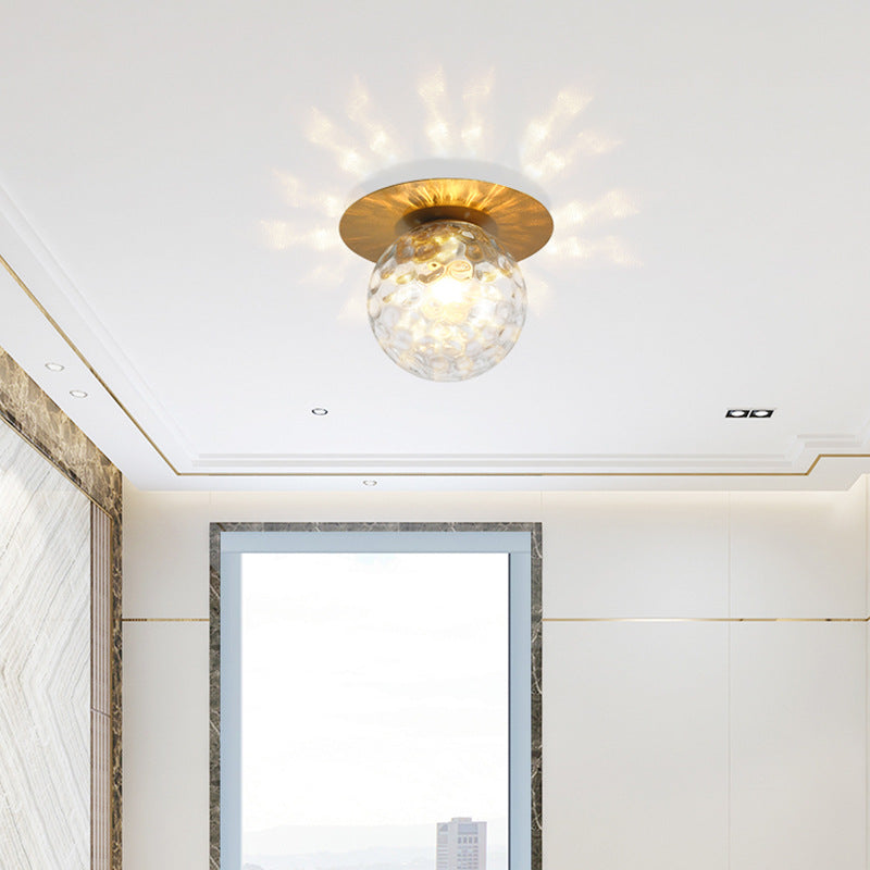 Globe Ceiling Mounted Fixture Minimalist Style Glass Ceiling Mount Light Fixture Clearhalo 'Ceiling Lights' 'Close To Ceiling Lights' 'Lighting' 2604879