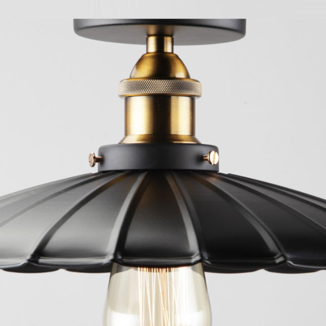 Black Cone Ceiling Mount Light Fixture Industrial Metal Restaurant Close To Ceiling Lighting Clearhalo 'Ceiling Lights' 'Close To Ceiling Lights' 'Lighting' 2604954