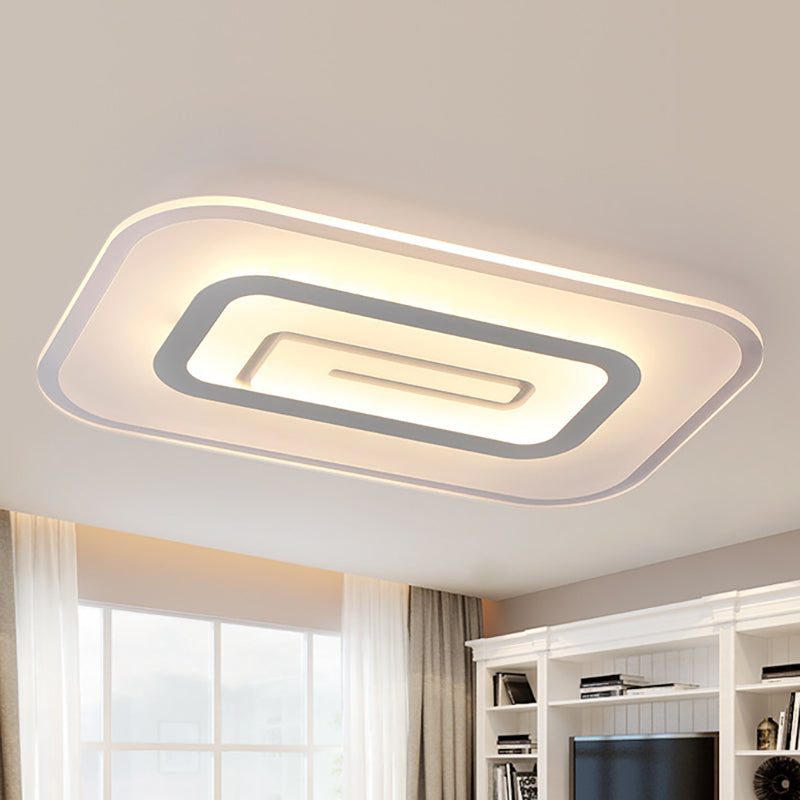 Minimalist Ultra Thin Ceiling Flush Mount Acrylic White Integrated Led Flush Lighting in Warm/White, 23.5"/35.5" W White Warm Clearhalo 'Ceiling Lights' 'Close To Ceiling Lights' 'Close to ceiling' 'Flush mount' Lighting' 260496