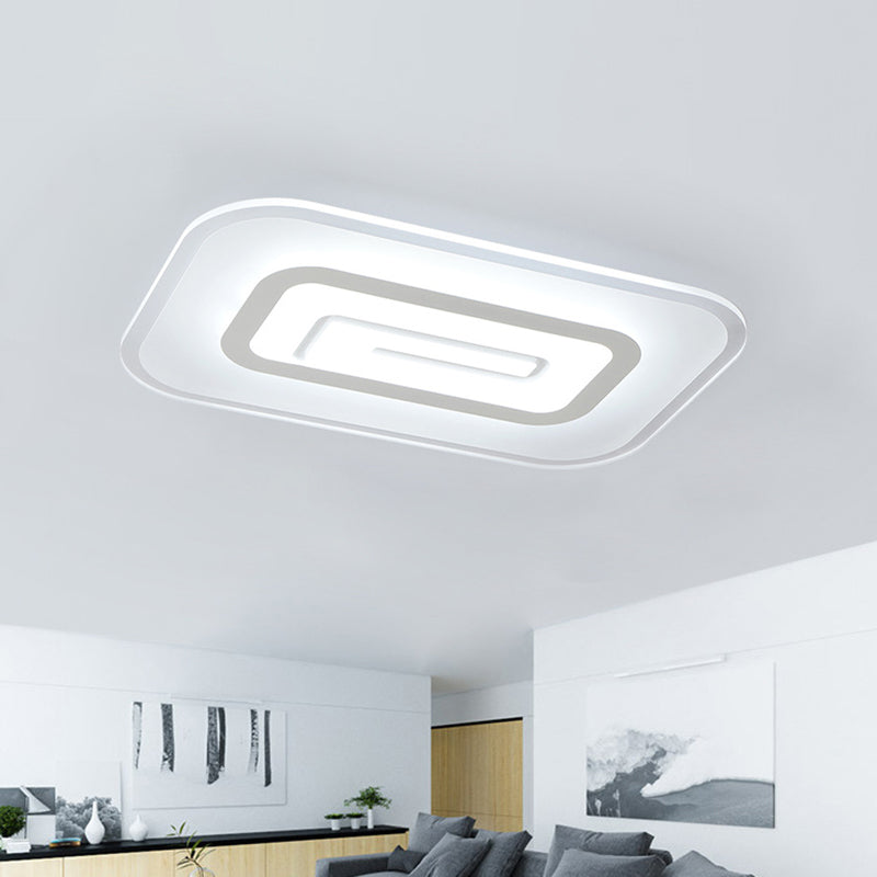 Minimalist Ultra Thin Ceiling Flush Mount Acrylic White Integrated Led Flush Lighting in Warm/White, 23.5"/35.5" W White White Clearhalo 'Ceiling Lights' 'Close To Ceiling Lights' 'Close to ceiling' 'Flush mount' Lighting' 260497