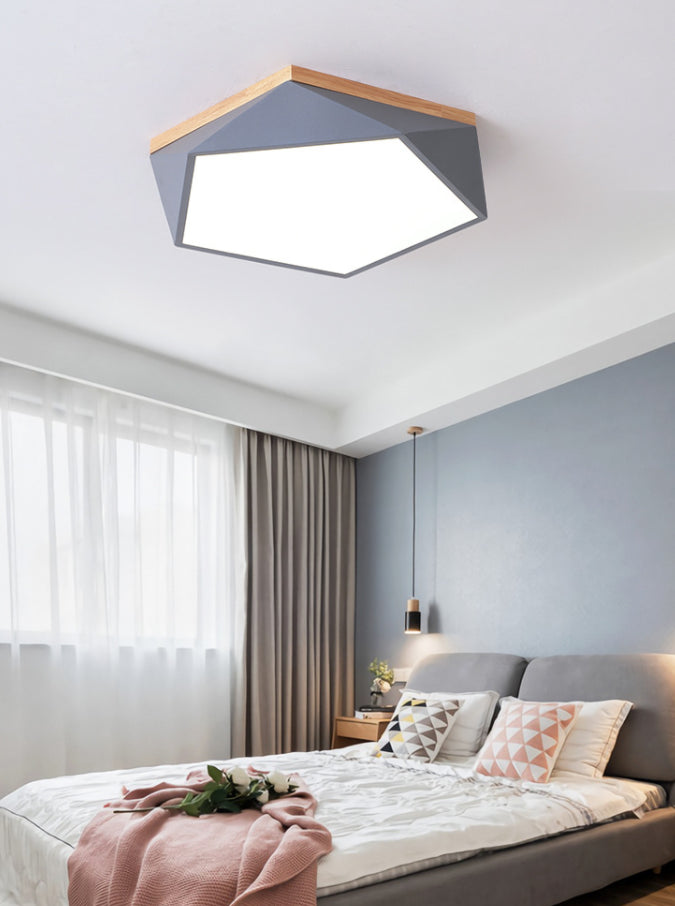 Pentagon Flush Mount Lighting Modern Style Metal LED Bedroom Flush Mount Ceiling Light Fixture Clearhalo 'Ceiling Lights' 'Close To Ceiling Lights' 'Lighting' 2605025