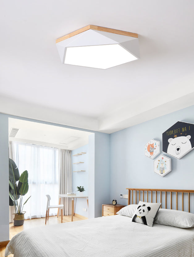 Pentagon Flush Mount Lighting Modern Style Metal LED Bedroom Flush Mount Ceiling Light Fixture Clearhalo 'Ceiling Lights' 'Close To Ceiling Lights' 'Lighting' 2605027