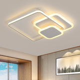 Circle Flush Mount Lighting Acrylic Modern Simplicity Flush Ceiling Light Fixtures for Bedroom White Square Plate Clearhalo 'Ceiling Lights' 'Close To Ceiling Lights' 'Lighting' 2605486