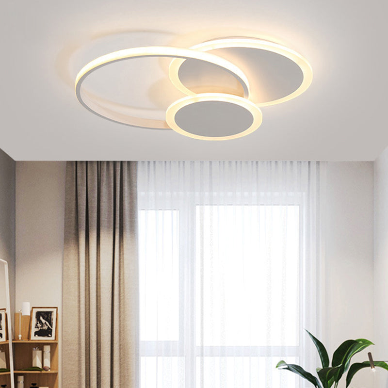 Circle Flush Mount Lighting Acrylic Modern Simplicity Flush Ceiling Light Fixtures for Bedroom White Round Clearhalo 'Ceiling Lights' 'Close To Ceiling Lights' 'Lighting' 2605487