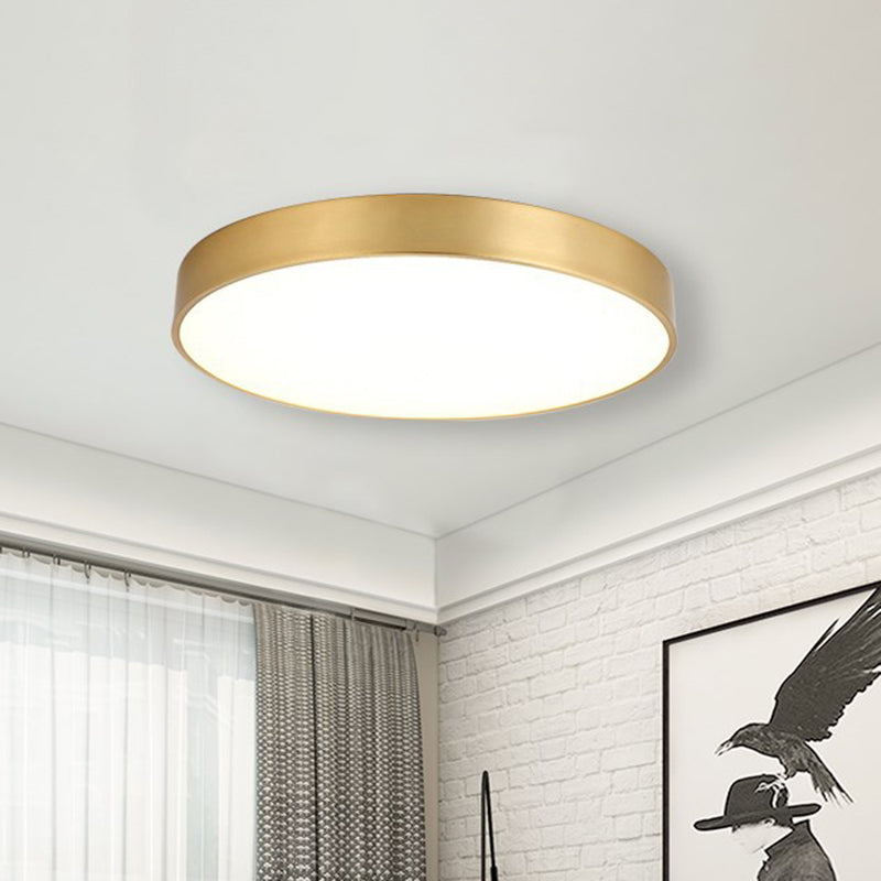 Round Flush Mount Ceiling Light 1 Light Metal Minimalist Flush Mount Ceiling Light for Bedroom Clearhalo 'Ceiling Lights' 'Close To Ceiling Lights' 'Lighting' 2605498