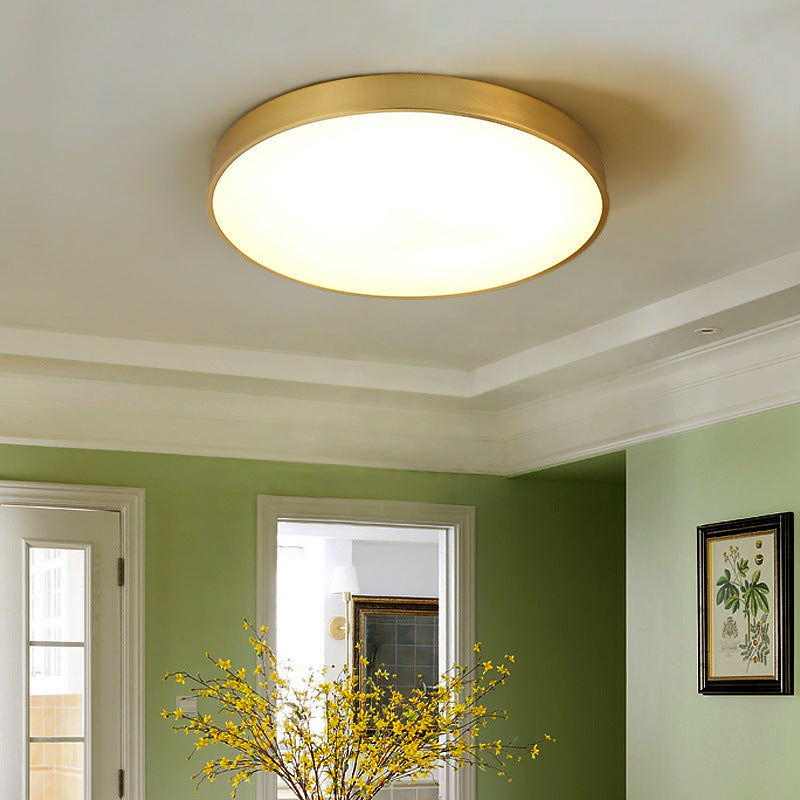 Round Flush Mount Ceiling Light 1 Light Metal Minimalist Flush Mount Ceiling Light for Bedroom Clearhalo 'Ceiling Lights' 'Close To Ceiling Lights' 'Lighting' 2605511