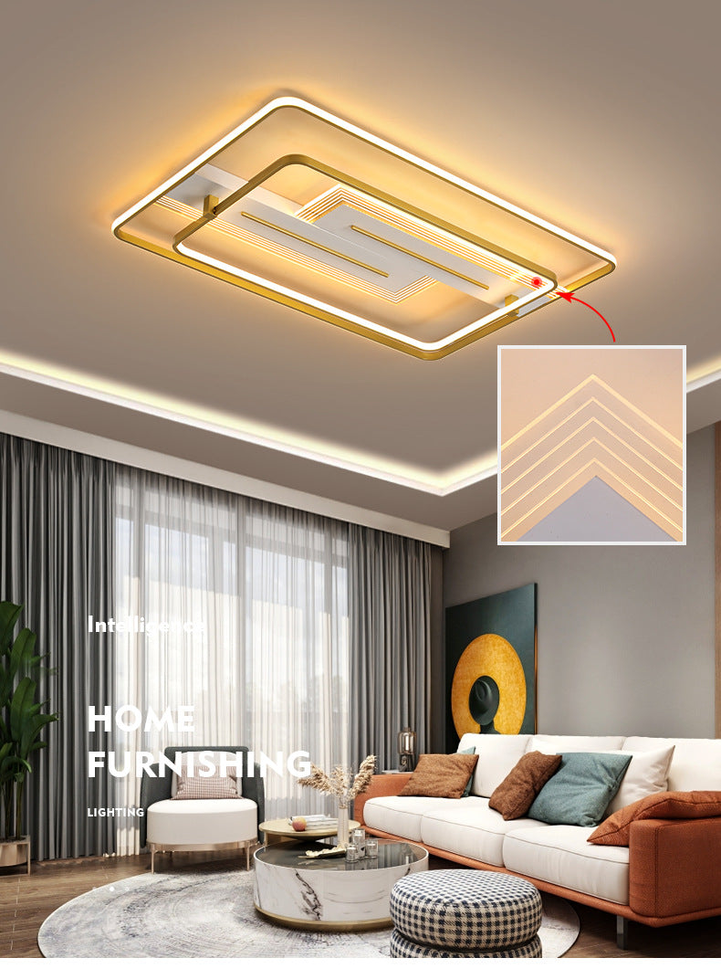 Geomtric Flush Light Metal Modern Flush Mount Ceiling Light Fixtures for Living Room Clearhalo 'Ceiling Lights' 'Close To Ceiling Lights' 'Lighting' 2605537