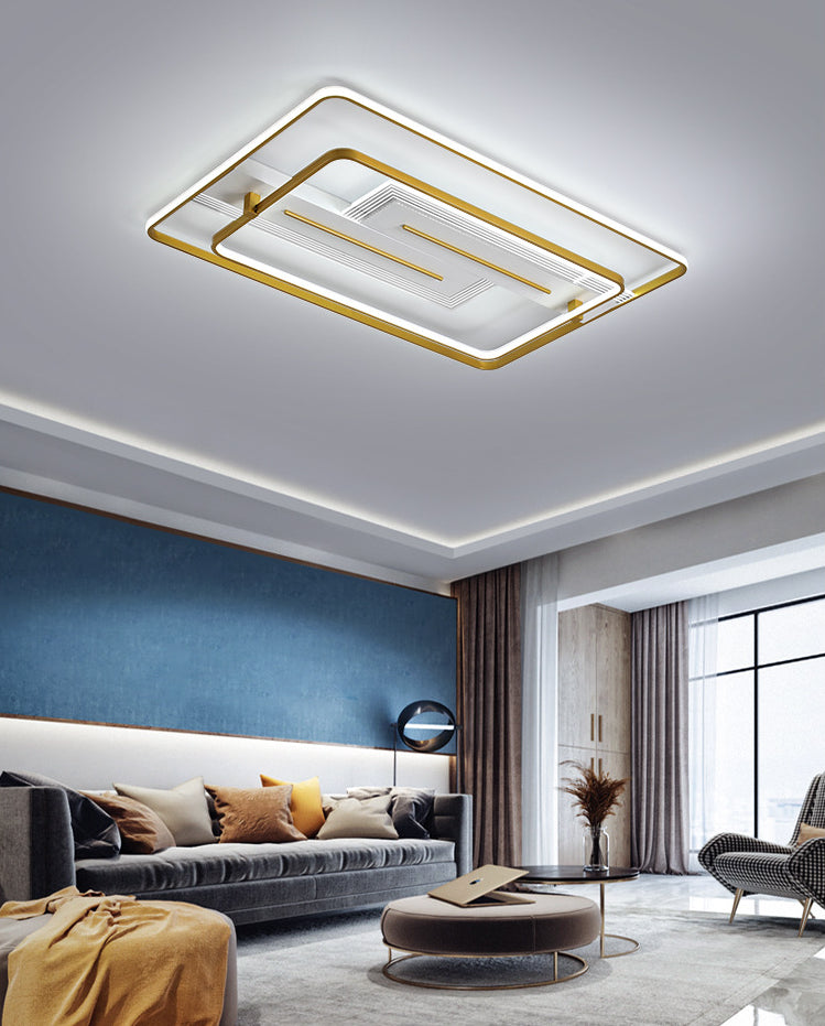 Geomtric Flush Light Metal Modern Flush Mount Ceiling Light Fixtures for Living Room Clearhalo 'Ceiling Lights' 'Close To Ceiling Lights' 'Lighting' 2605538