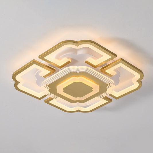 Geometric Flush Mount Light Acrylic Minimalism Flush Mount Spotlight for Living Room Gold 19.5" Clearhalo 'Ceiling Lights' 'Close To Ceiling Lights' 'Lighting' 2605558