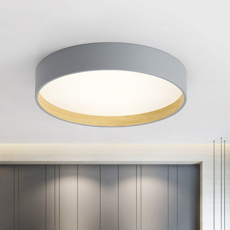 Drum Flush Light Fixtures 1 Light Metallic Modern Flush Mount Ceiling Light Fixture Clearhalo 'Ceiling Lights' 'Close To Ceiling Lights' 'Lighting' 2605571