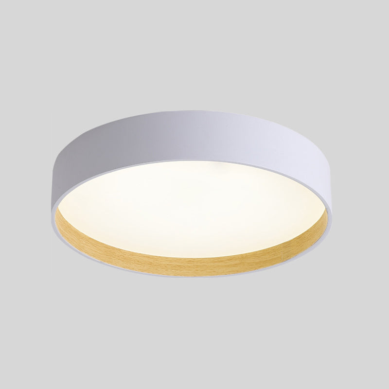 Drum Flush Light Fixtures 1 Light Metallic Modern Flush Mount Ceiling Light Fixture White 19.5" Clearhalo 'Ceiling Lights' 'Close To Ceiling Lights' 'Lighting' 2605574