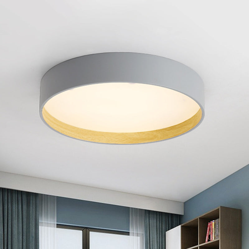 Drum Flush Light Fixtures 1 Light Metallic Modern Flush Mount Ceiling Light Fixture Clearhalo 'Ceiling Lights' 'Close To Ceiling Lights' 'Lighting' 2605575