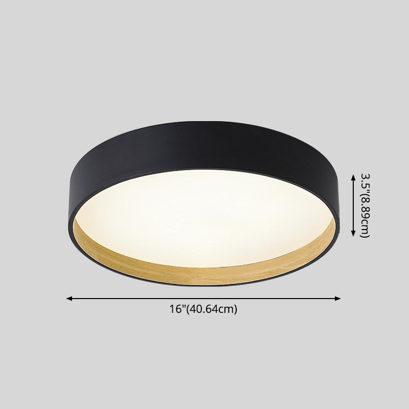 Drum Flush Light Fixtures 1 Light Metallic Modern Flush Mount Ceiling Light Fixture Clearhalo 'Ceiling Lights' 'Close To Ceiling Lights' 'Lighting' 2605579