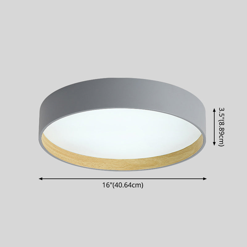 Drum Flush Light Fixtures 1 Light Metallic Modern Flush Mount Ceiling Light Fixture Clearhalo 'Ceiling Lights' 'Close To Ceiling Lights' 'Lighting' 2605581