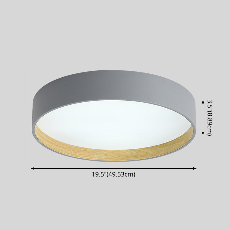 Drum Flush Light Fixtures 1 Light Metallic Modern Flush Mount Ceiling Light Fixture Clearhalo 'Ceiling Lights' 'Close To Ceiling Lights' 'Lighting' 2605582