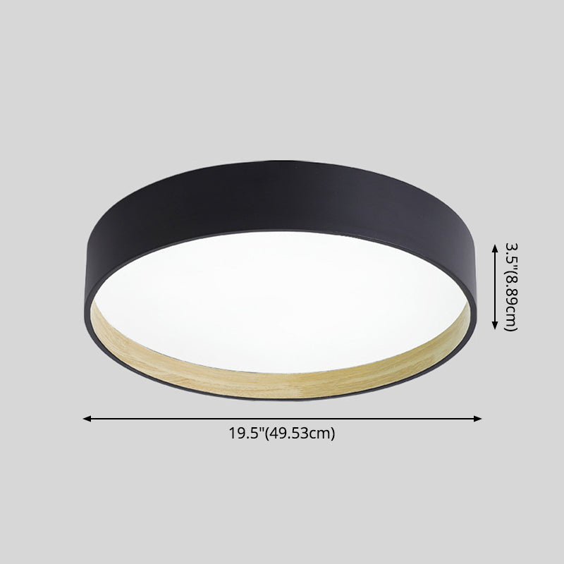 Drum Flush Light Fixtures 1 Light Metallic Modern Flush Mount Ceiling Light Fixture Clearhalo 'Ceiling Lights' 'Close To Ceiling Lights' 'Lighting' 2605583