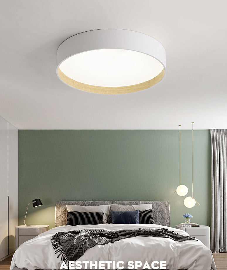 Drum Flush Light Fixtures 1 Light Metallic Modern Flush Mount Ceiling Light Fixture Clearhalo 'Ceiling Lights' 'Close To Ceiling Lights' 'Lighting' 2605586