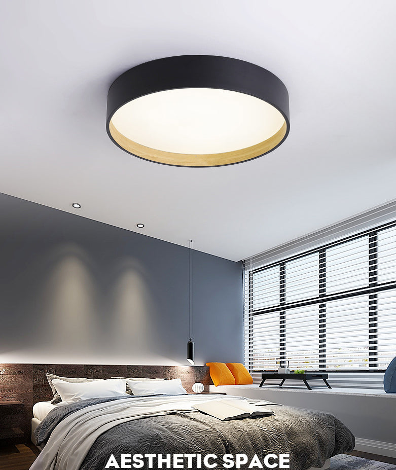 Drum Flush Light Fixtures 1 Light Metallic Modern Flush Mount Ceiling Light Fixture Clearhalo 'Ceiling Lights' 'Close To Ceiling Lights' 'Lighting' 2605587