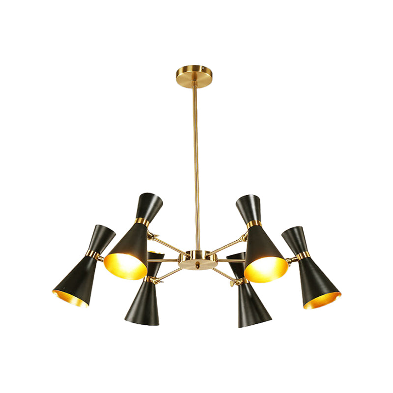 Modern Flared Iron Chandelier Pendant 3/6/8 Lights Ceiling Light in Black for Living Room Clearhalo 'Ceiling Lights' 'Chandeliers' 'Modern Chandeliers' 'Modern' Lighting' 260563