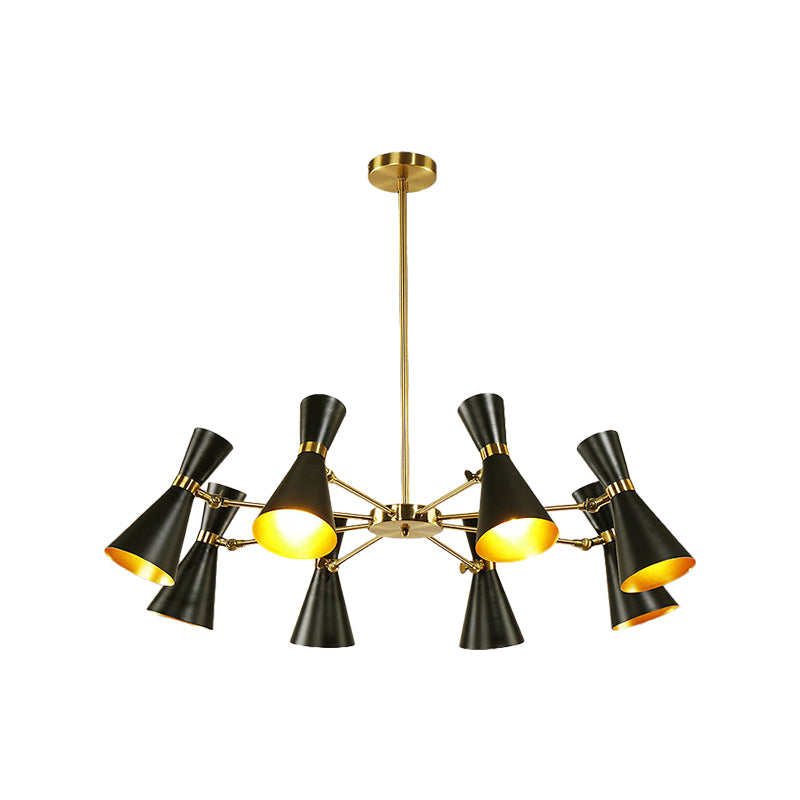 Modern Flared Iron Chandelier Pendant 3/6/8 Lights Ceiling Light in Black for Living Room Clearhalo 'Ceiling Lights' 'Chandeliers' 'Modern Chandeliers' 'Modern' Lighting' 260566