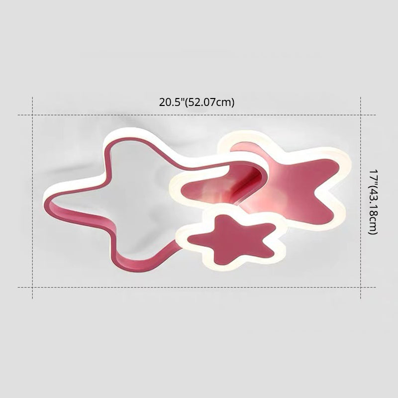 Star Flush Mount Lighting 1 Light Acrylic Cartoon Flush Ceiling Light Fixtures for Girls Bedroom Clearhalo 'Ceiling Lights' 'Close To Ceiling Lights' 'Lighting' 2605747