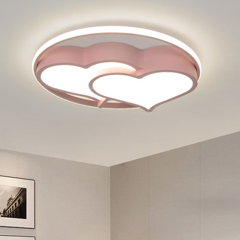 Heart Flush Mount Ceiling Light 1 Light Metal Kids Flush Mount Ceiling Light for Bedroom Clearhalo 'Ceiling Lights' 'Close To Ceiling Lights' 'Lighting' 2605750