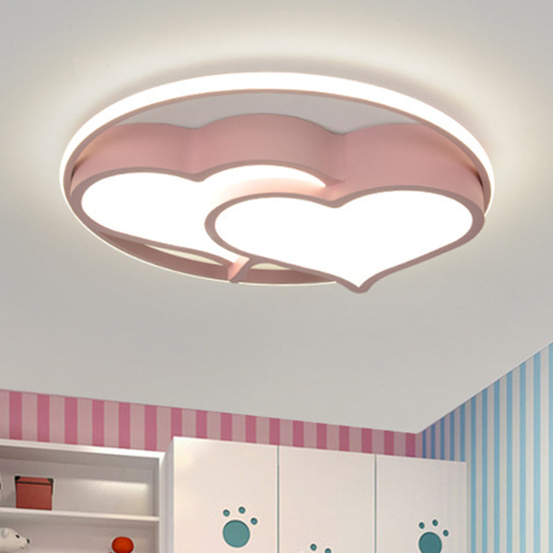 Heart Flush Mount Ceiling Light 1 Light Metal Kids Flush Mount Ceiling Light for Bedroom Clearhalo 'Ceiling Lights' 'Close To Ceiling Lights' 'Lighting' 2605751