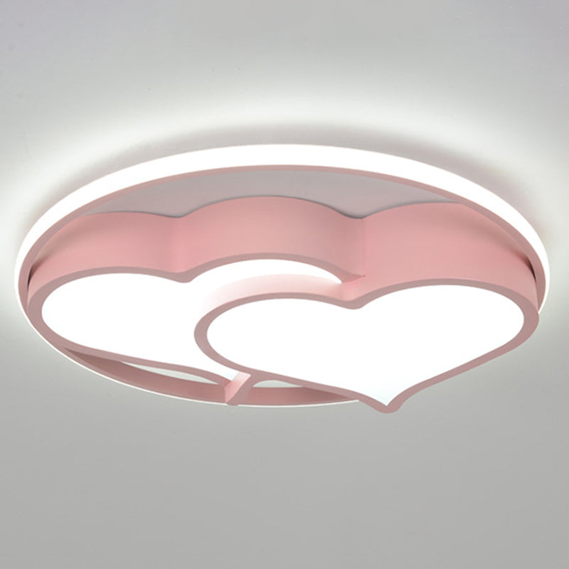 Heart Flush Mount Ceiling Light 1 Light Metal Kids Flush Mount Ceiling Light for Bedroom Clearhalo 'Ceiling Lights' 'Close To Ceiling Lights' 'Lighting' 2605753