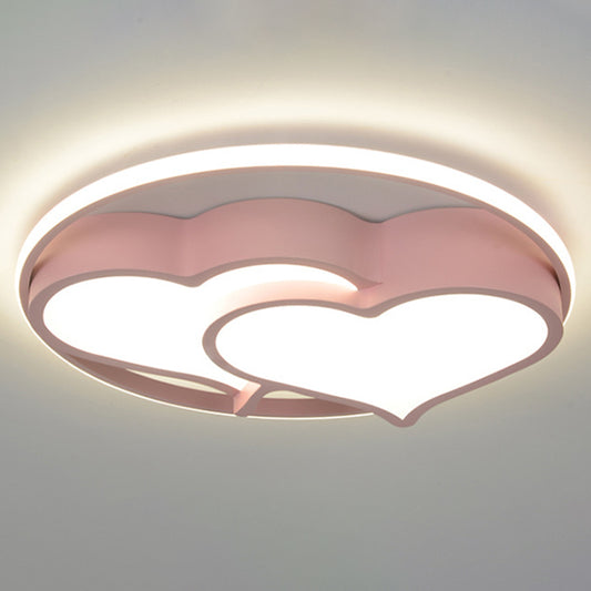 Heart Flush Mount Ceiling Light 1 Light Metal Kids Flush Mount Ceiling Light for Bedroom Clearhalo 'Ceiling Lights' 'Close To Ceiling Lights' 'Lighting' 2605754