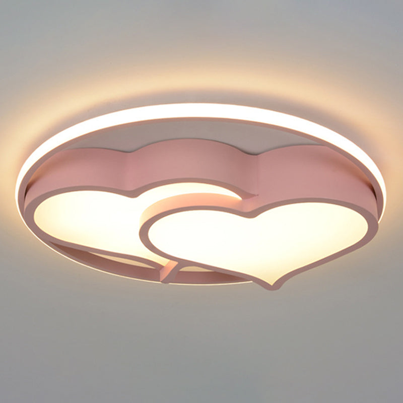 Heart Flush Mount Ceiling Light 1 Light Metal Kids Flush Mount Ceiling Light for Bedroom Clearhalo 'Ceiling Lights' 'Close To Ceiling Lights' 'Lighting' 2605755