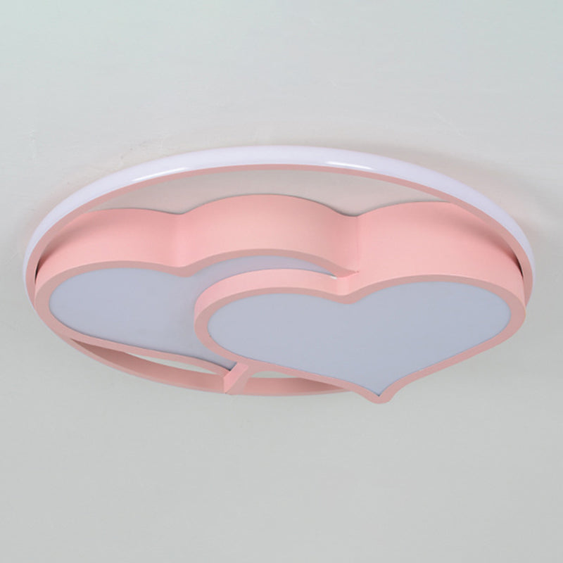 Heart Flush Mount Ceiling Light 1 Light Metal Kids Flush Mount Ceiling Light for Bedroom Clearhalo 'Ceiling Lights' 'Close To Ceiling Lights' 'Lighting' 2605756