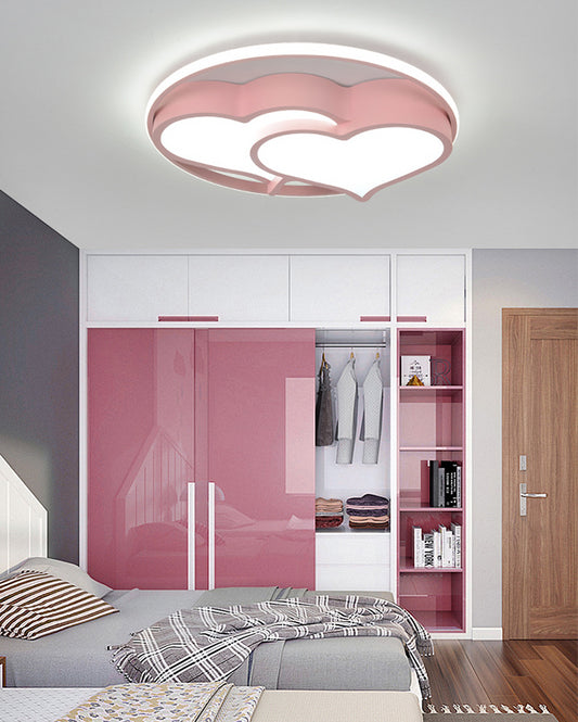 Heart Flush Mount Ceiling Light 1 Light Metal Kids Flush Mount Ceiling Light for Bedroom Clearhalo 'Ceiling Lights' 'Close To Ceiling Lights' 'Lighting' 2605757