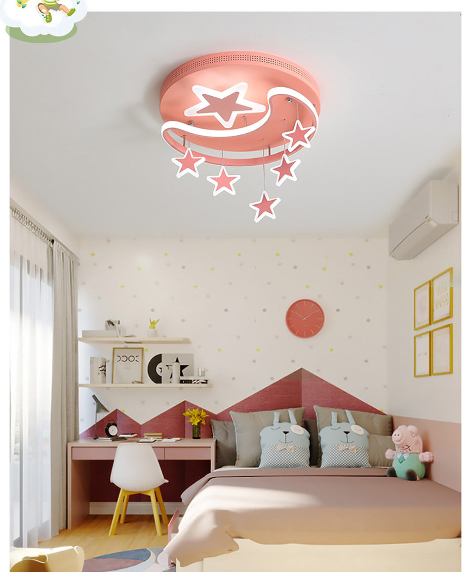 Moon And Star Flush Ceiling Lights 1 Light Acrylic Creative Flush-Mount Light Fixture Clearhalo 'Ceiling Lights' 'Close To Ceiling Lights' 'Lighting' 2605761