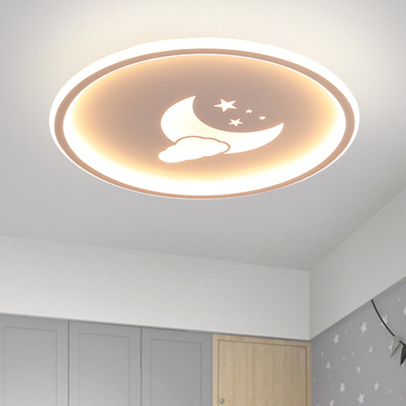 Moon And Star Flush Light 1 Light Metal Modern Flush Mount Ceiling Light Fixtures for Bedroom Clearhalo 'Ceiling Lights' 'Close To Ceiling Lights' 'Lighting' 2605772