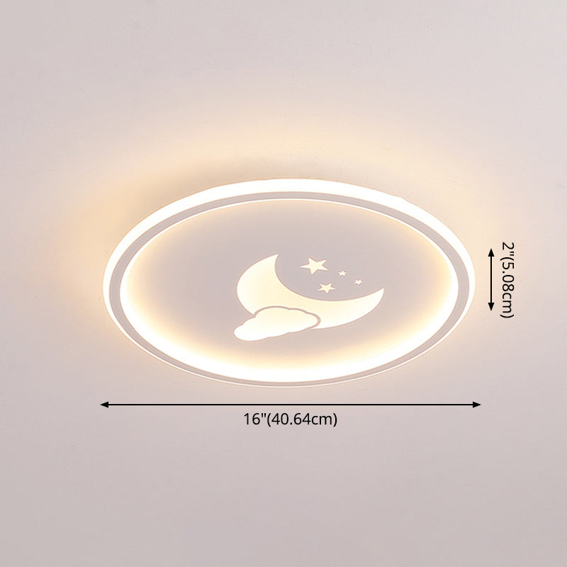 Moon And Star Flush Light 1 Light Metal Modern Flush Mount Ceiling Light Fixtures for Bedroom Clearhalo 'Ceiling Lights' 'Close To Ceiling Lights' 'Lighting' 2605782