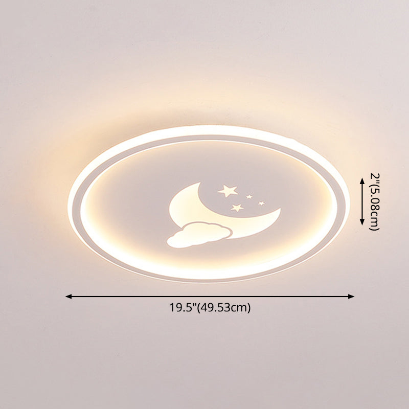 Moon And Star Flush Light 1 Light Metal Modern Flush Mount Ceiling Light Fixtures for Bedroom Clearhalo 'Ceiling Lights' 'Close To Ceiling Lights' 'Lighting' 2605783