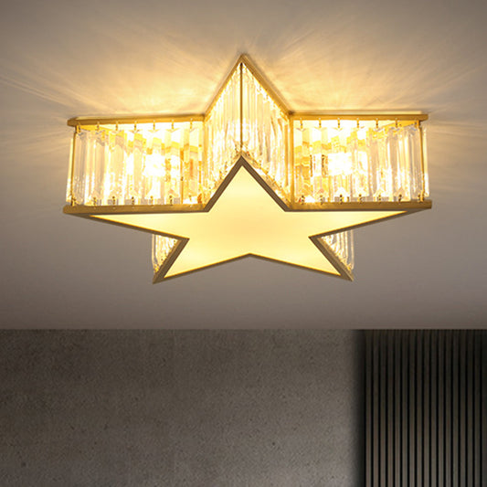 Pentagram Flush Mount Light Fixtures 1 Light Crystal Contemporary Ceiling Lights Flush Mount Clearhalo 'Ceiling Lights' 'Close To Ceiling Lights' 'Lighting' 2605790