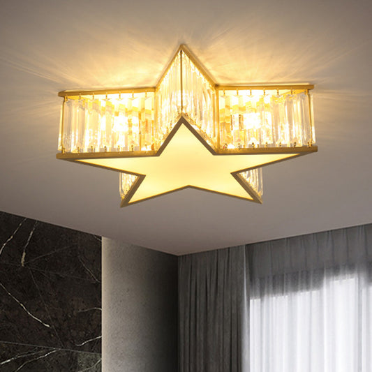 Pentagram Flush Mount Light Fixtures 1 Light Crystal Contemporary Ceiling Lights Flush Mount Clearhalo 'Ceiling Lights' 'Close To Ceiling Lights' 'Lighting' 2605792