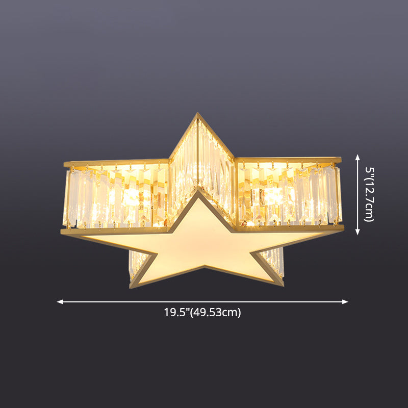 Pentagram Flush Mount Light Fixtures 1 Light Crystal Contemporary Ceiling Lights Flush Mount Clearhalo 'Ceiling Lights' 'Close To Ceiling Lights' 'Lighting' 2605799