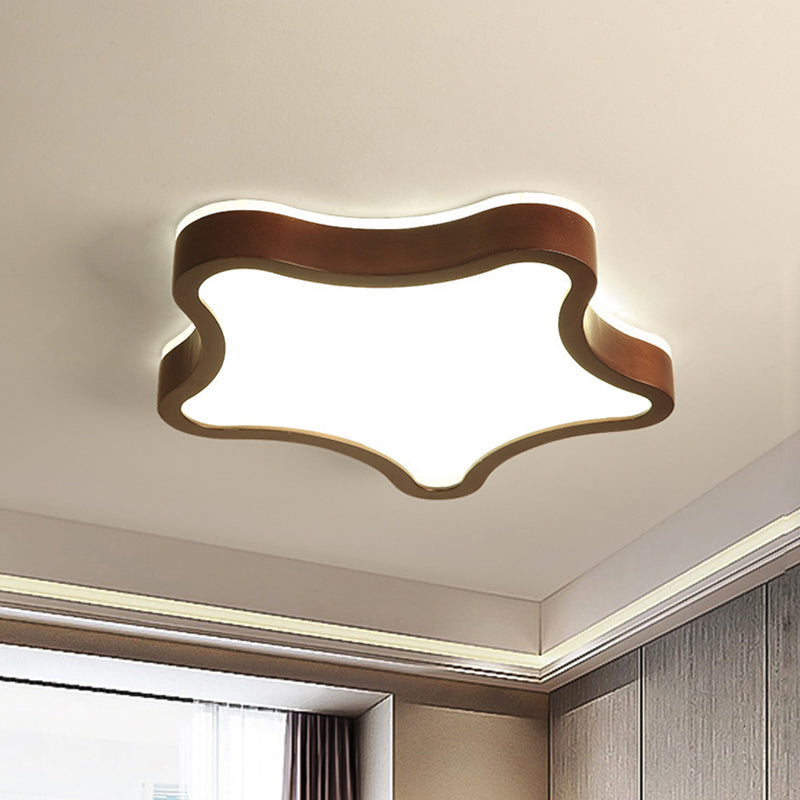 Star Flush Mount Light 1 Light Wood Nordic Flush Mount Spotlight for Children Bedroom Clearhalo 'Ceiling Lights' 'Close To Ceiling Lights' 'Lighting' 2605805