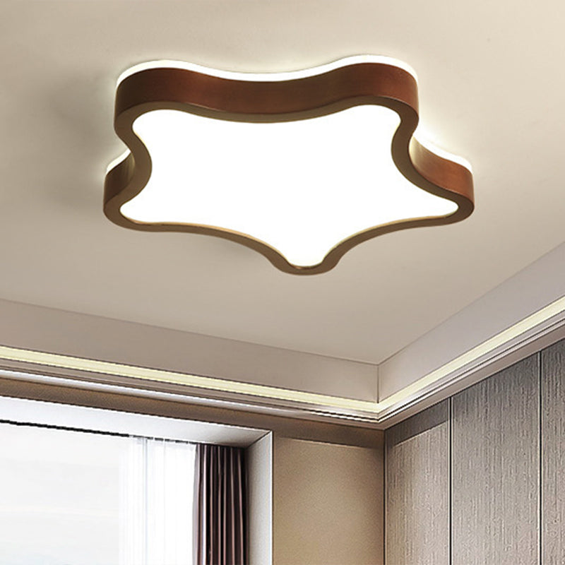 Star Flush Mount Light 1 Light Wood Nordic Flush Mount Spotlight for Children Bedroom Clearhalo 'Ceiling Lights' 'Close To Ceiling Lights' 'Lighting' 2605813