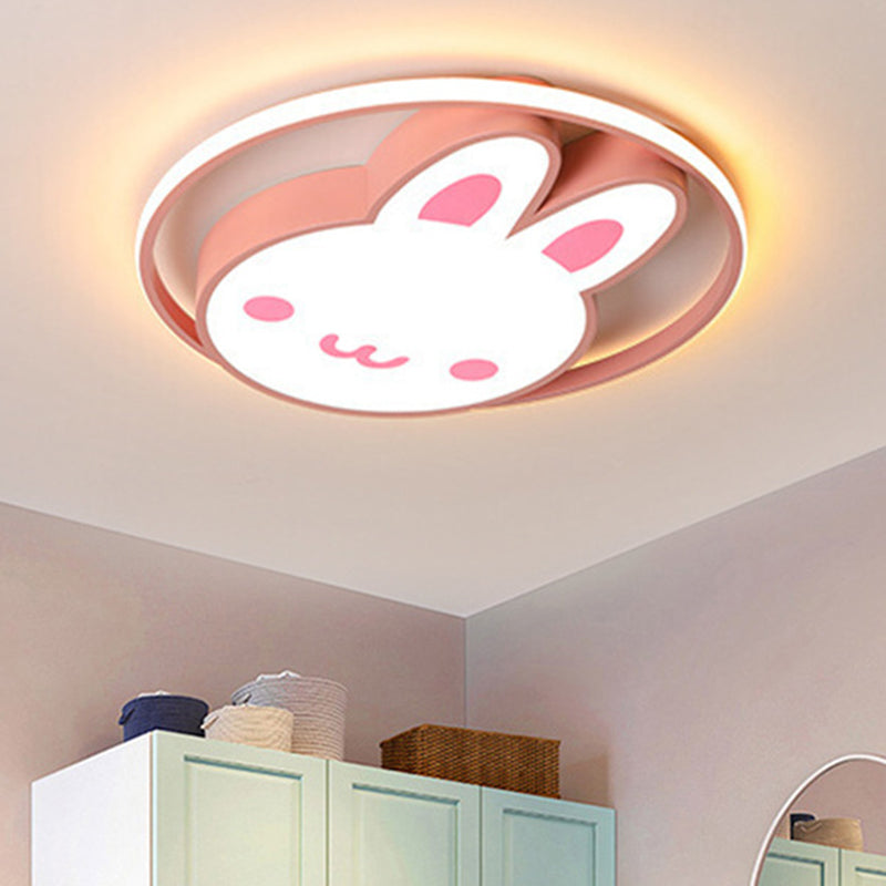 Rabbit Flush Light Fixtures 1 Light Metallic Cartoon Flush Mount Ceiling Light Fixture Clearhalo 'Ceiling Lights' 'Close To Ceiling Lights' 'Lighting' 2605815