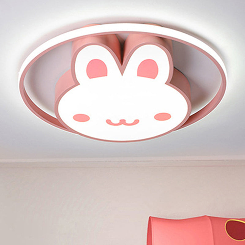 Rabbit Flush Light Fixtures 1 Light Metallic Cartoon Flush Mount Ceiling Light Fixture Clearhalo 'Ceiling Lights' 'Close To Ceiling Lights' 'Lighting' 2605816