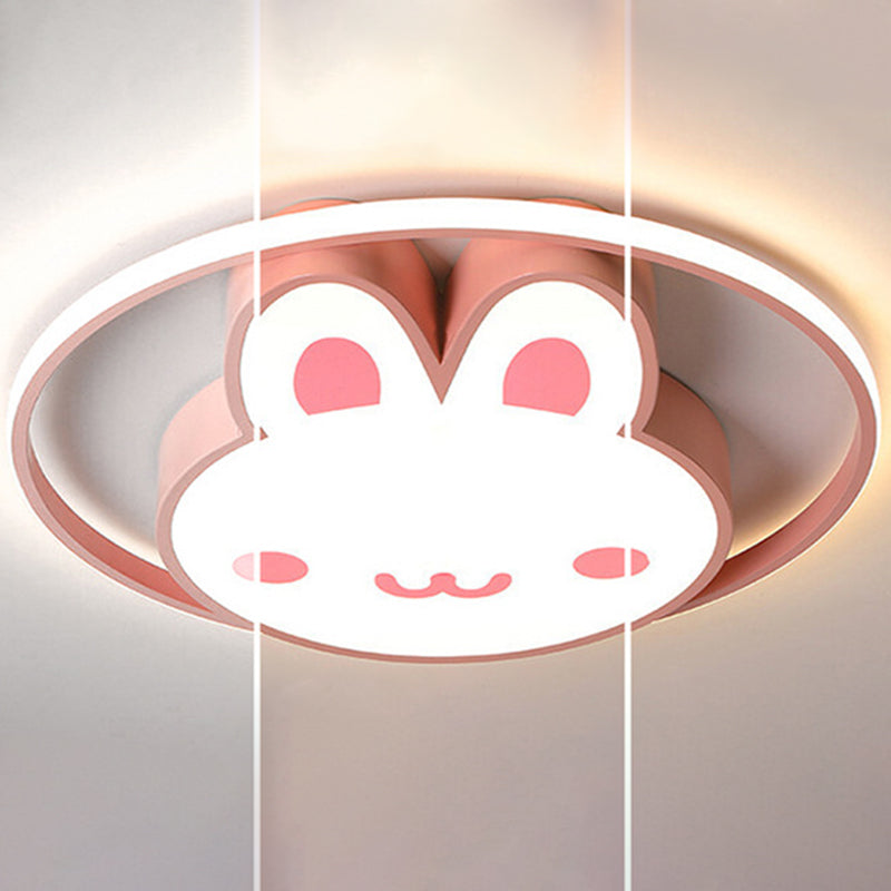 Rabbit Flush Light Fixtures 1 Light Metallic Cartoon Flush Mount Ceiling Light Fixture Clearhalo 'Ceiling Lights' 'Close To Ceiling Lights' 'Lighting' 2605817