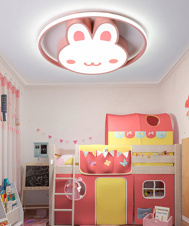 Rabbit Flush Light Fixtures 1 Light Metallic Cartoon Flush Mount Ceiling Light Fixture Clearhalo 'Ceiling Lights' 'Close To Ceiling Lights' 'Lighting' 2605820