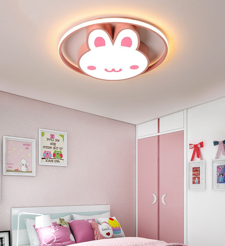 Rabbit Flush Light Fixtures 1 Light Metallic Cartoon Flush Mount Ceiling Light Fixture Clearhalo 'Ceiling Lights' 'Close To Ceiling Lights' 'Lighting' 2605821