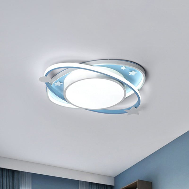 Planet Flush Mount Ceiling Light Contemporary Acrylic Ceiling Mount Light Fixture for Bedroom Clearhalo 'Ceiling Lights' 'Close To Ceiling Lights' 'Lighting' 2605829